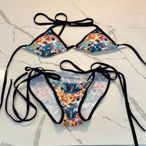Colorful Cartoon Print Bikini
